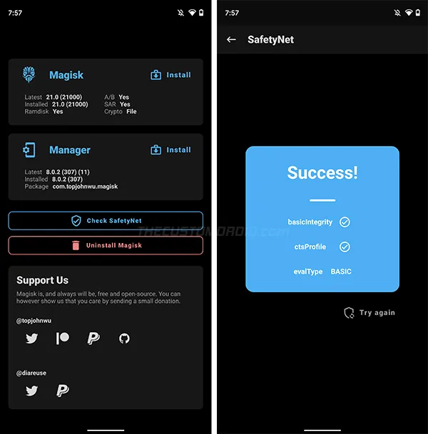 Android 11 successfully rooted with Magisk and passes SafetyNet tests