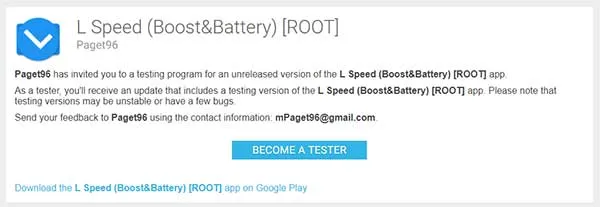 Install Android Oreo L Speed Mod - App Beta Signup