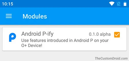 Android P-ify Xposed Module Activated