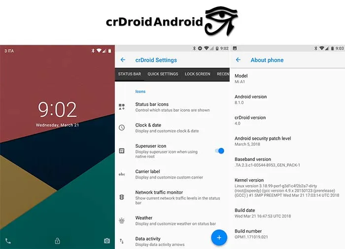 Best Custom ROMs for Xiaomi Mi A1 - crDroid ROM