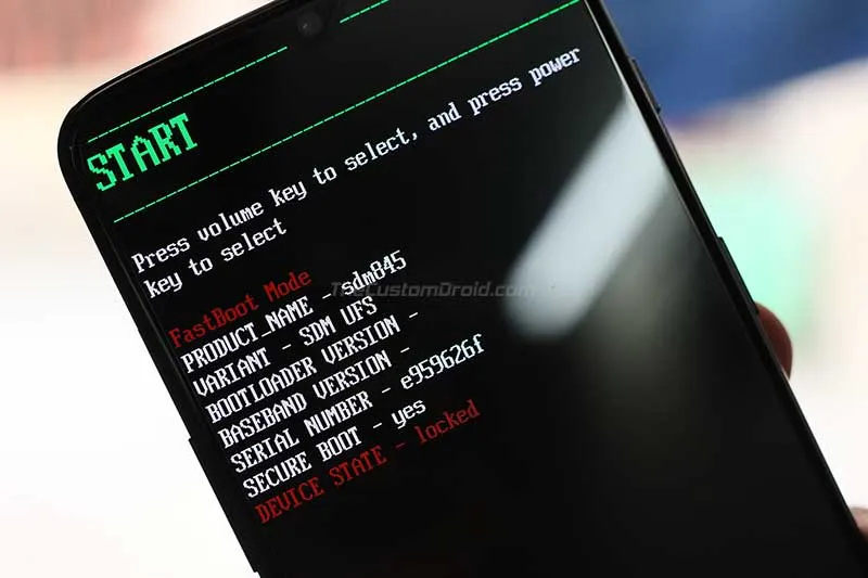 Boot OnePlus 6T Bootloader Mode
