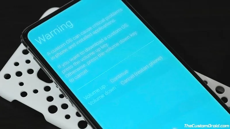 Boot Samsung Galaxy S10/S10+/S10e into Download Mode Warning