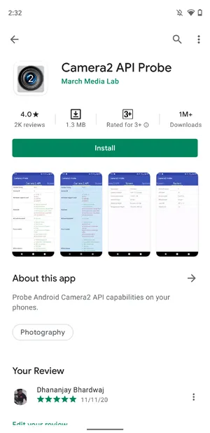 Check Camera2 API Support on Android - Install Camera2 API Probe App