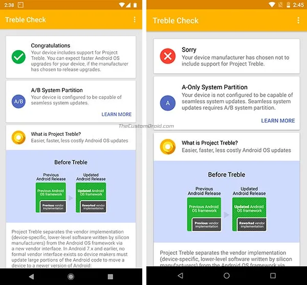 How to Check Seamless Updates Support on Android using Treble Check