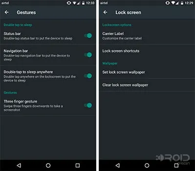 Chroma ROM Review Gestures and Lock screen
