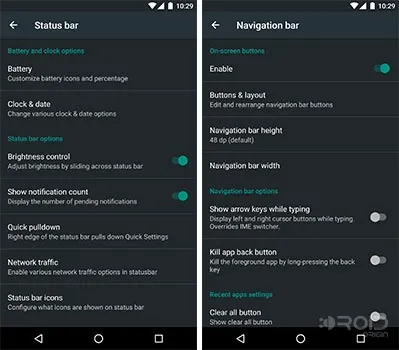 Chroma ROM Review Status bar and Navbar