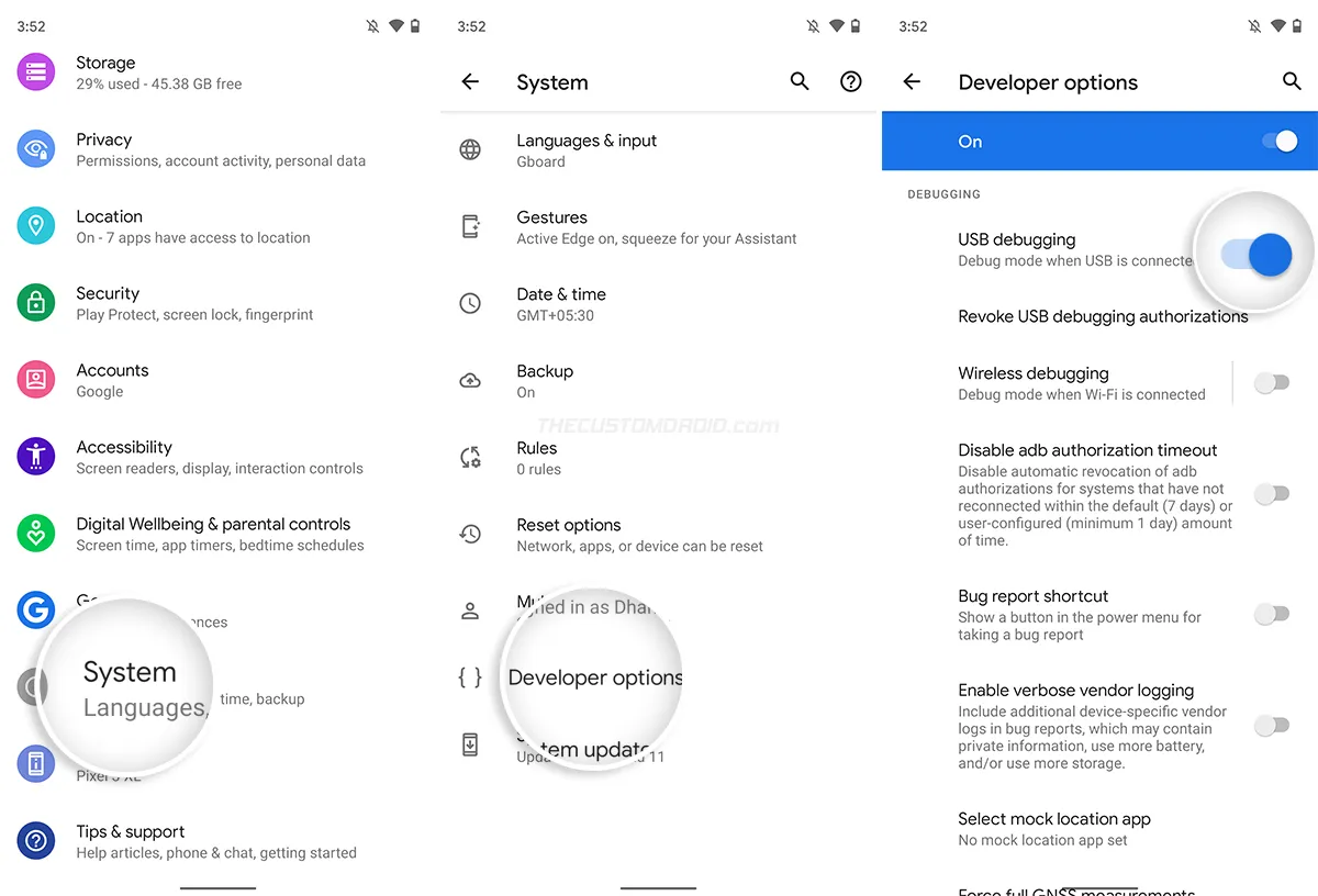 Enable USB Debugging on your Android device