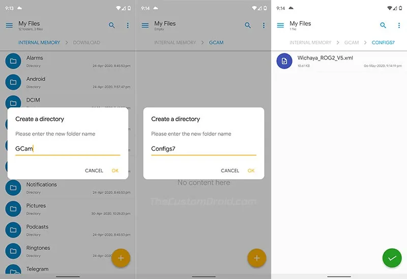 Copy Config XML File to GCam/Configs7 Folder on ROG Phone 2