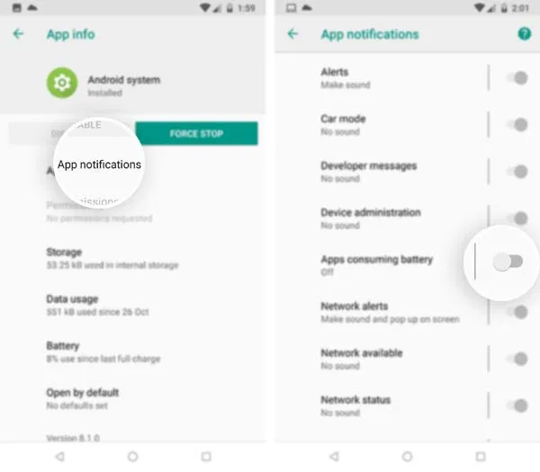 Disable Persistent Notifications - App is using battery - Screenshot 2