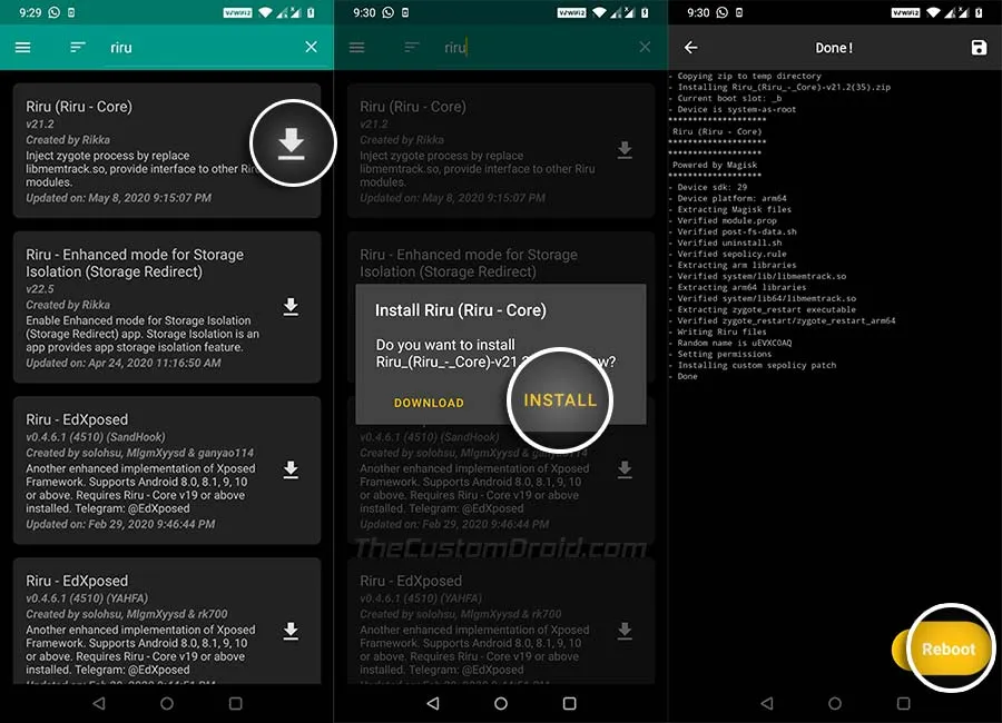 Enable AOD on OnePlus - Install 'Riru - Core' module via Magisk Manager