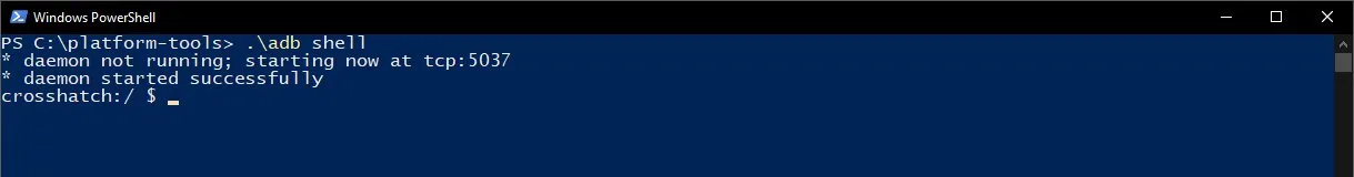 Initiate the ADB shell in command-line window