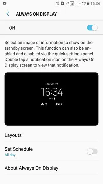 Enable Always On Display on Samsung Nougat - Screenshot 4