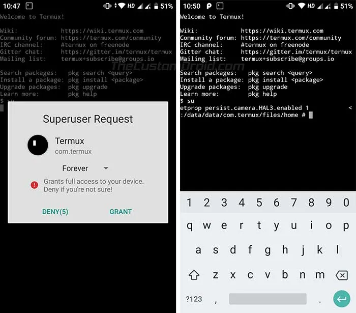 Enable Camera2 API on Xiaomi Mi A1 - Enter Command in Terminal Emulator