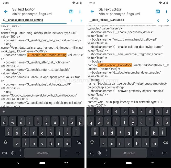 Enable Dark Mode on Google Phone App - Change Shared Preferences Values