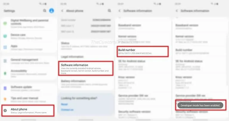 Enable 'Developer Options' on Samsung Galaxy S9/S9 Plus