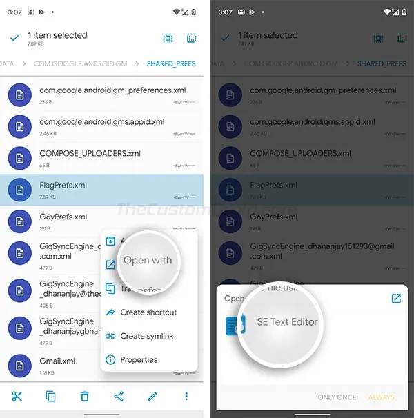 Enable Gmail Dark Theme on Android - Edit FlagPrefs.xml file