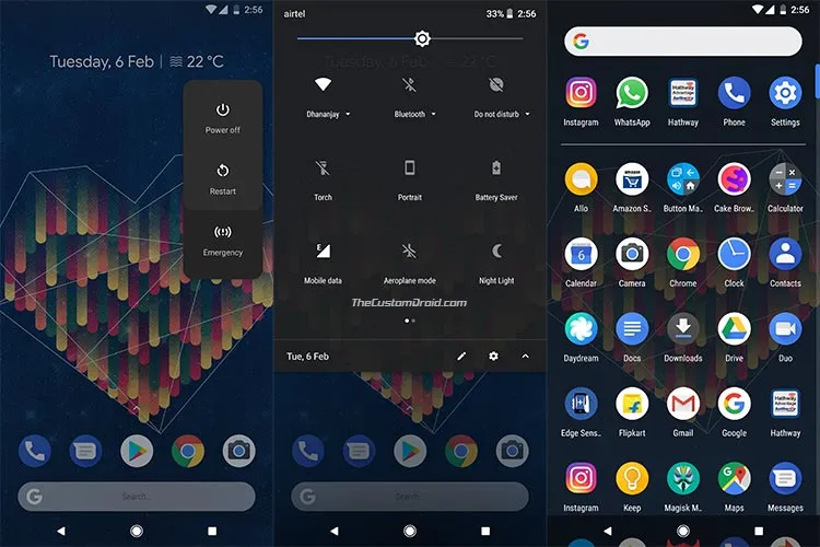 Enable Google Dark Theme on Pixel 2 - Screenshots