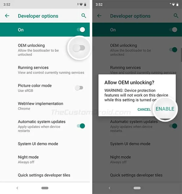 Enable OEM Unlocking on Xiaomi Mi A3