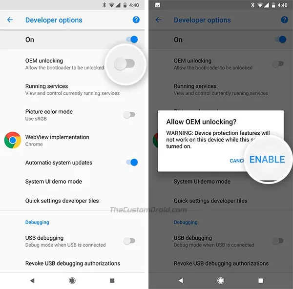 Enable OEM Unlocking on Android - 1