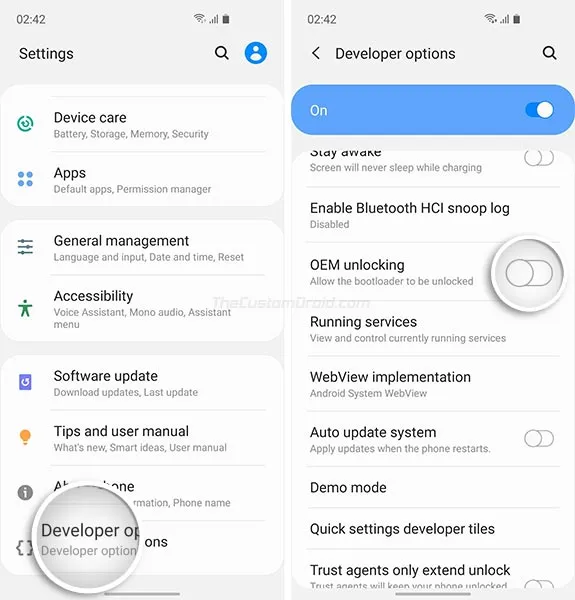 Enable 'OEM Unlocking' on Samsung Galaxy S9 and S9 Plus