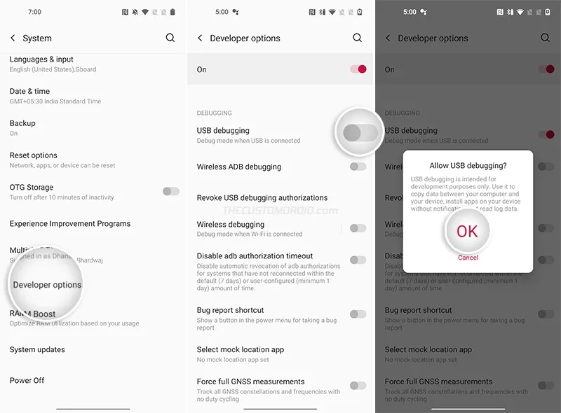 Enable USB Debugging on OnePlus 8T