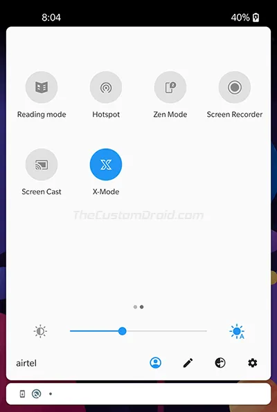 Enable X-Mode Quick Settings Toggle
