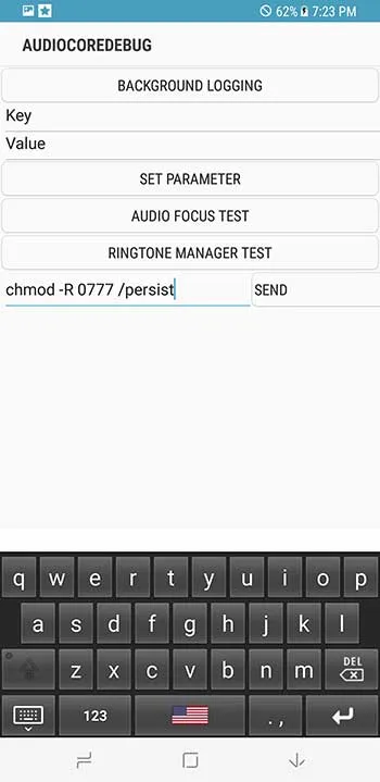 Enter ADB Command in AUDIOCOREDEBUG