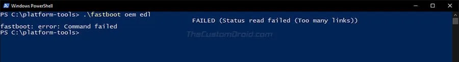 Enter 'fastboot oem edl' command to boot your device into EDL Mode