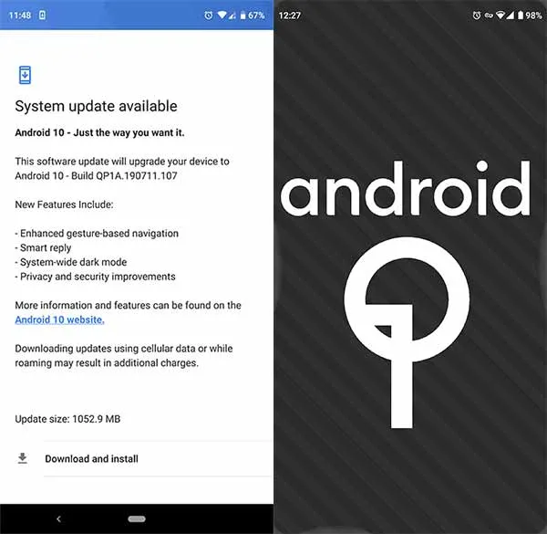 Essential Phone Android 10 Q OTA Update - Screenshot