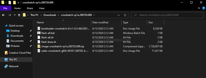 Extract Android 11 Factory Image on the PC