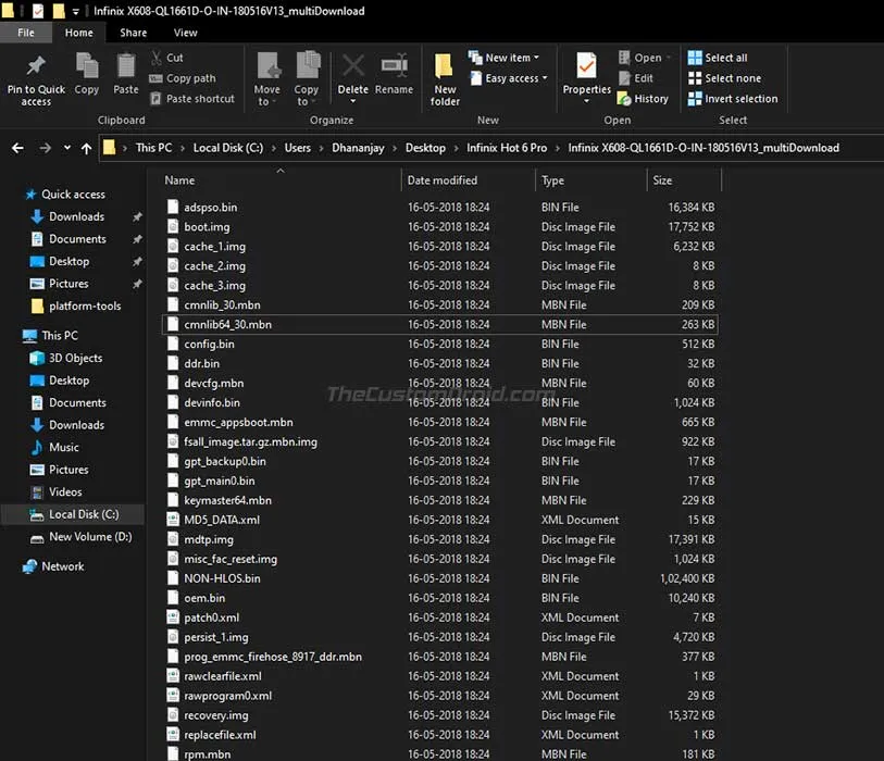 Extract Downloaded QPST Firmware File on your Windows PC