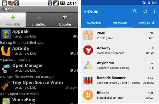 F-Droid app updated UI