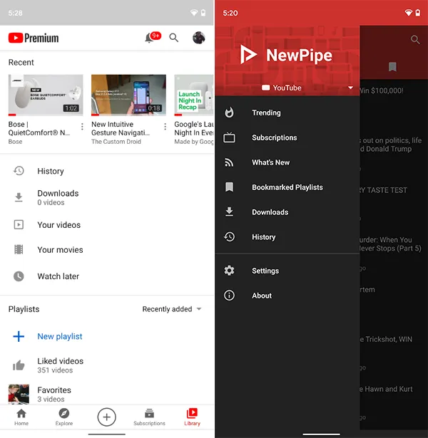 FOSSAPPS Magisk Module - YouTube vs NewPipe