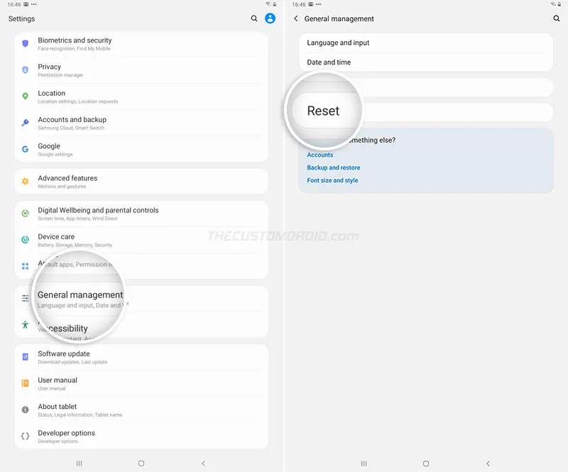 Go to 'Settings' > 'General Management' on Galaxy Tab A7 10.4