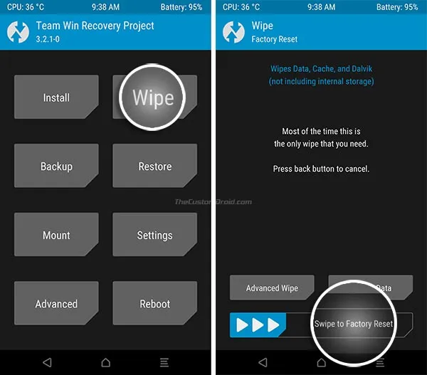 Factory Reset in TWRP to Install MIUI 10 on Xiaomi Devices