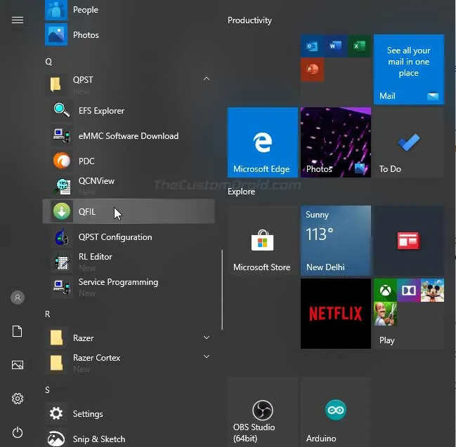 Launch the QFIL Program on your PC
