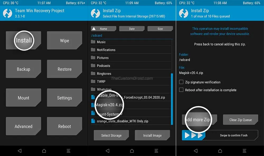 Flash Magisk ZIP in TWRP to Root Infinix Hot 8