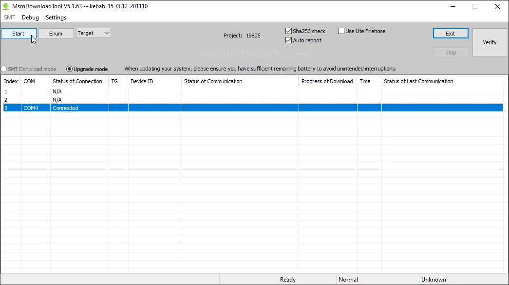 Flash Decrypted OxygenOS Firmware on OnePlus 8T using MSMDownload Tool
