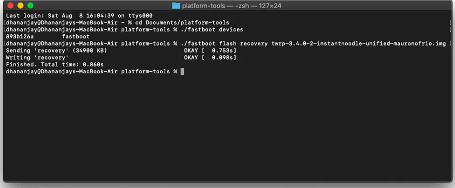 Flash TWRP Recovery Image on OnePlus 8/8 Pro