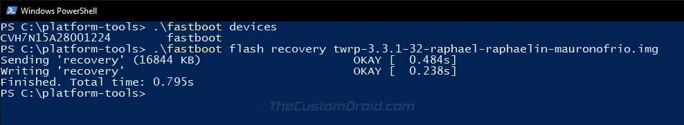 Flash TWRP Recovery on Redmi K20 Pro via Fastboot Command