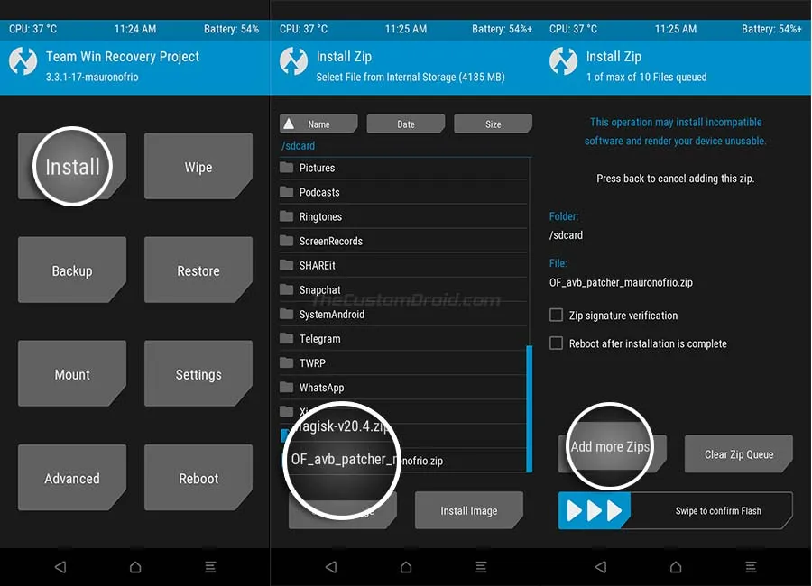Flash VBMeta Patcher ZIP via TWRP on Redmi K20/K20 Pro