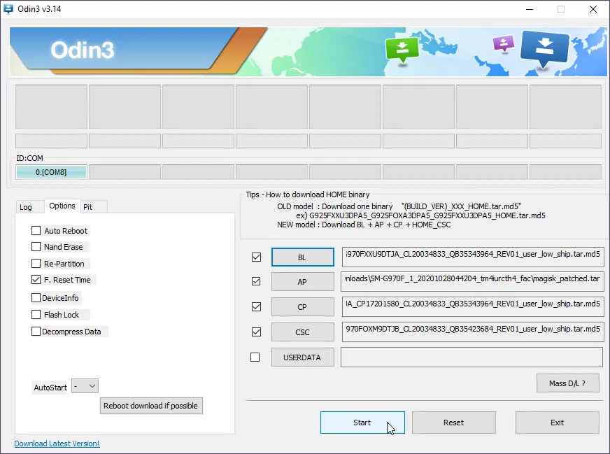 Flash patched AP firmware to root Galaxy S10