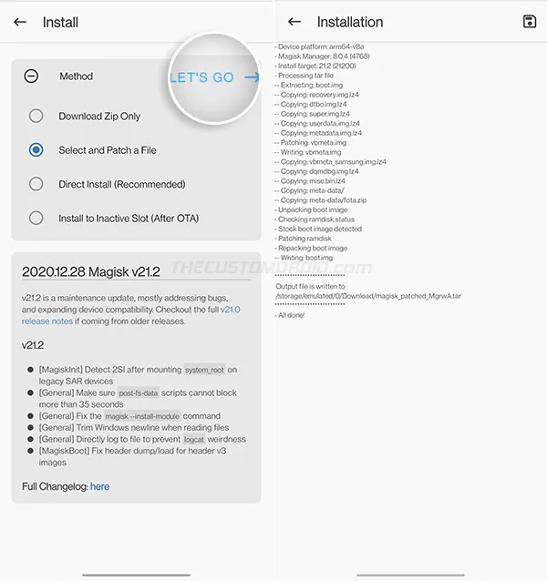 Galaxy S20 AP firmware successfully patched with Magisk