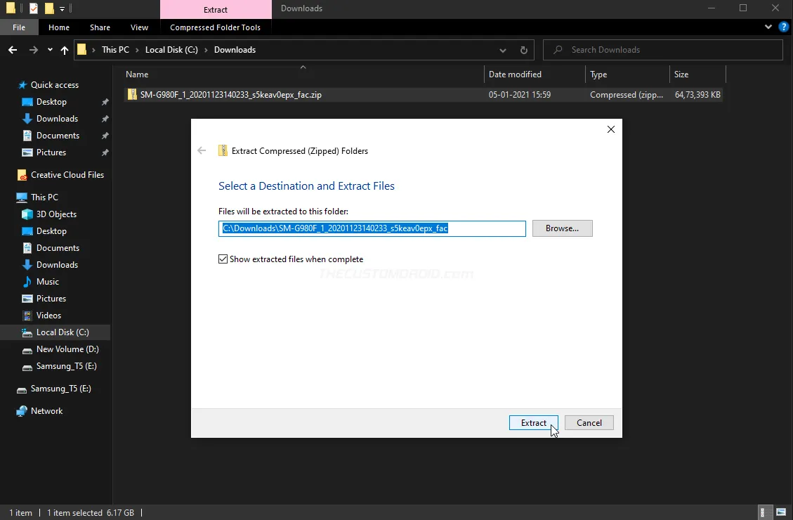 Extract the stock firmware package on your computer