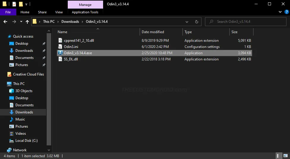 Extract and Launch the Odin Flash Tool
