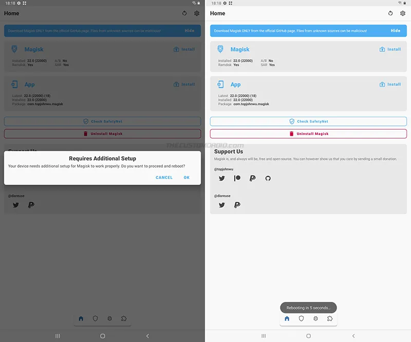 Complete additional Magisk setup on Galaxy Tab A7 10.4