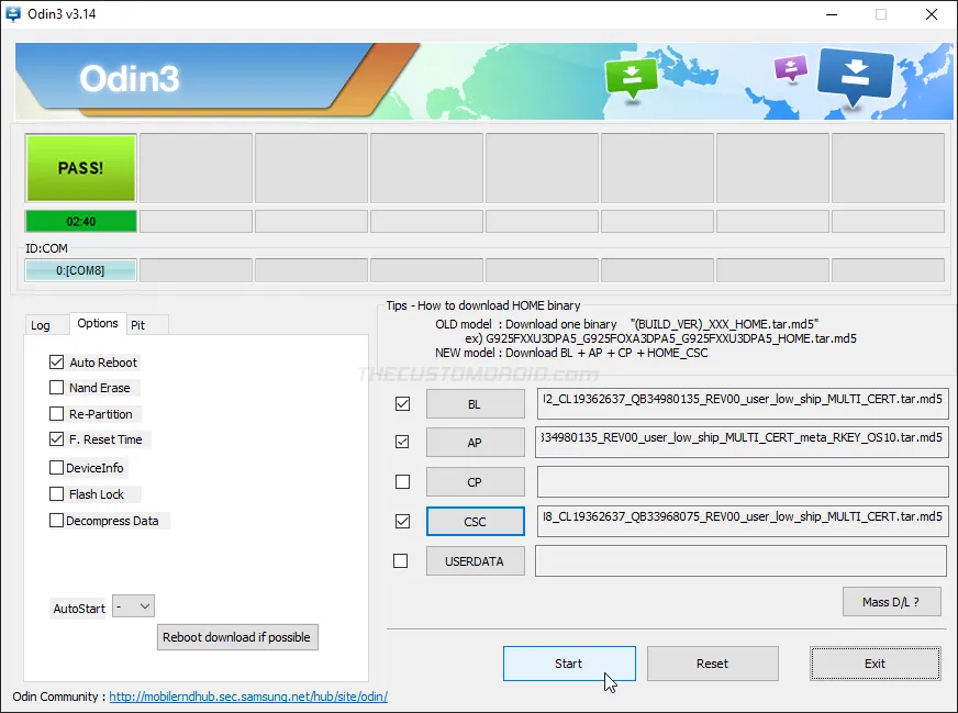 Successfully flash stocked firmware on Galaxy Tab A7 using Odin