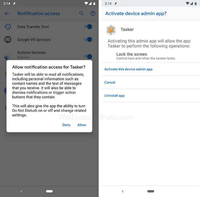 Get Google Pixel 3 Flip to Shhh Feature - Grant 'Notification Access' and 'Device Admin' permissions