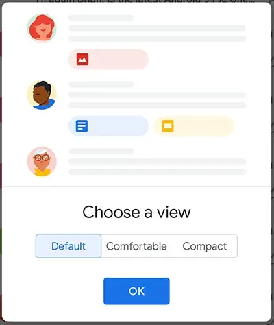 Gmail for Android Material UI Theme - 3 Conversation List Density Modes