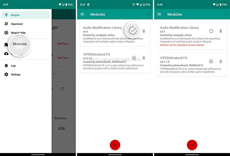 Go to Magisk Manager and Disable Audio Modification Library Module